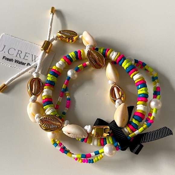 NWT J Crew 3-piece Oceanside Pearl Bracelet Set - Picture 5 of 8